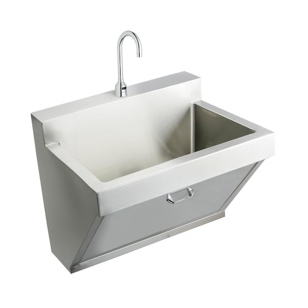 Elkay Stainless Steel 30 X 23 X 26 Wall Hung Single Bowl Surgeon Scrub Sink Kit EWSF13026SACC - main